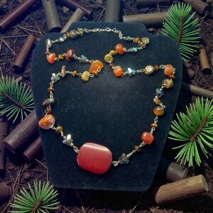 Nugget Necklace With Tiger Eye Stones